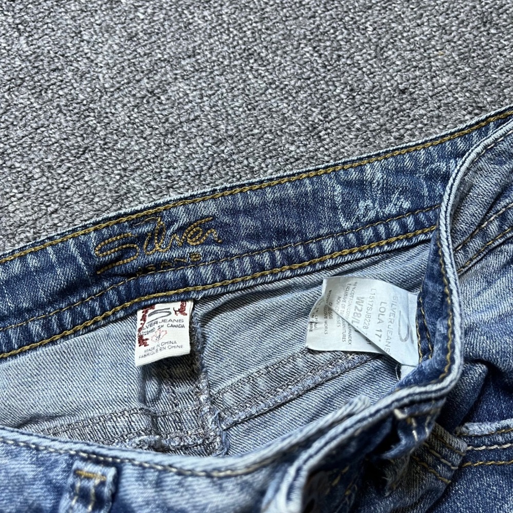 Vintage Silver Jeans Lola Bootcut Jeans Size 28 Blue Light Wash Y2K Low Rise - Picture 3 of 9